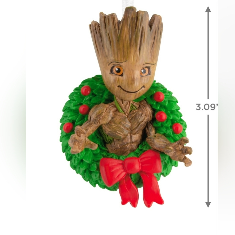 New Hallmark Marvel Guardians of The Galaxy Groot in Holiday Wreath Christmas - Picture 4 of 14
